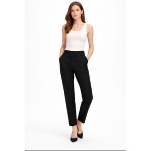 MM.LaFleur Black Tailored Ankle Pants Cuffed Hem Size 6